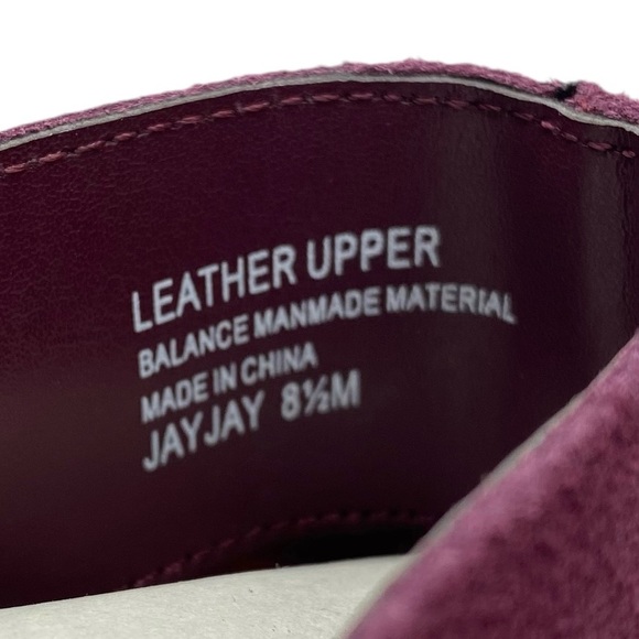 Suede Booties Sz 8.5 Jayjay Violet & Red Burgundy Ankle Wedge Leather Colorful - Picture 8 of 12